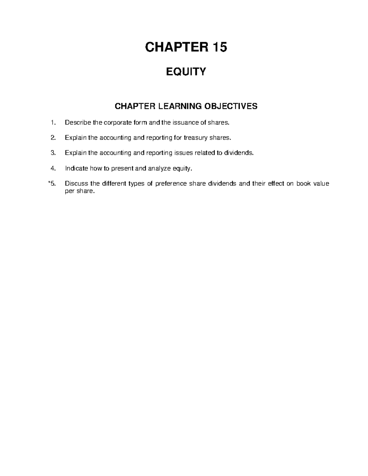 Ch15 - test bank for ch15 - CHAPTER 15 EQUITY CHAPTER LEARNING ...