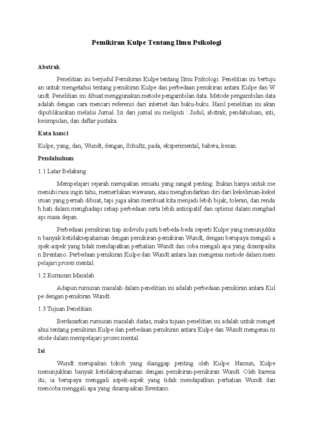 Pemikiran Oswald Kulpe dan Wundt tentang Psikologi: Analisis ...