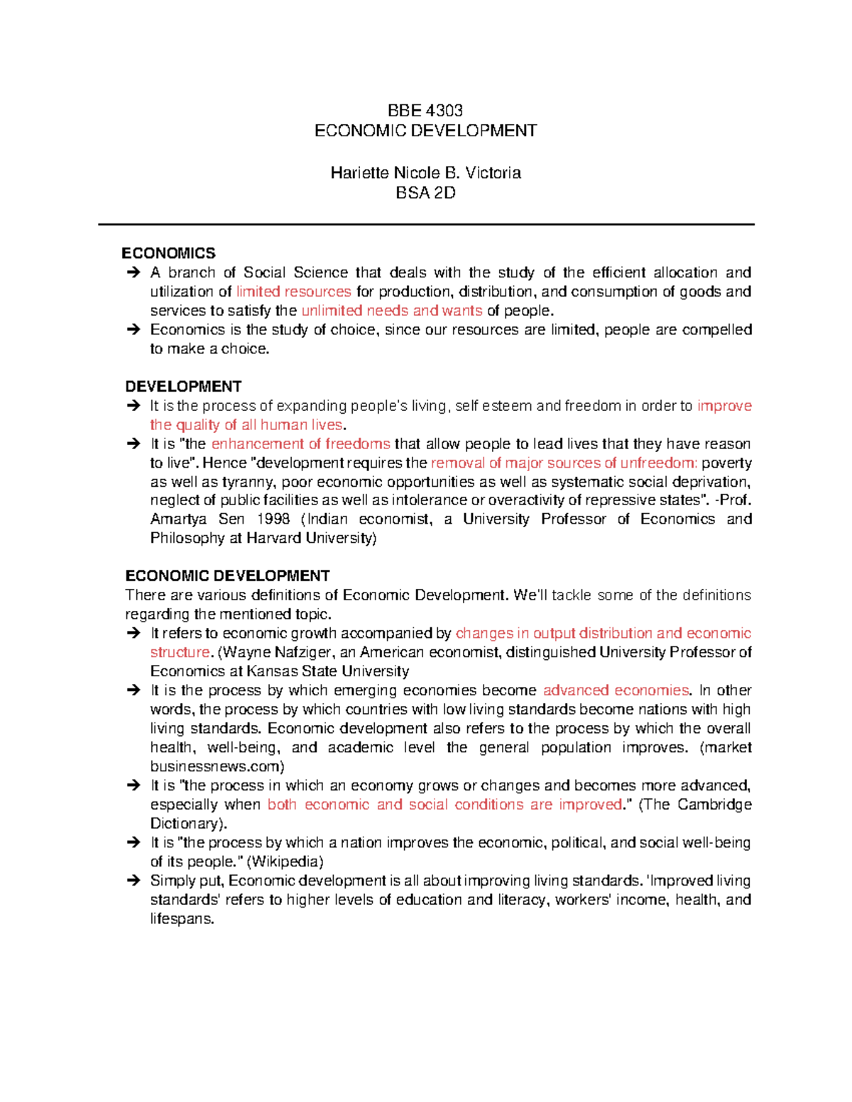 BBE 4303 - Economic Development Overview and Key Concepts - Studocu
