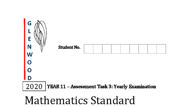 2020 Year 11 Mathematics Standard Yearly Exam - Studocu