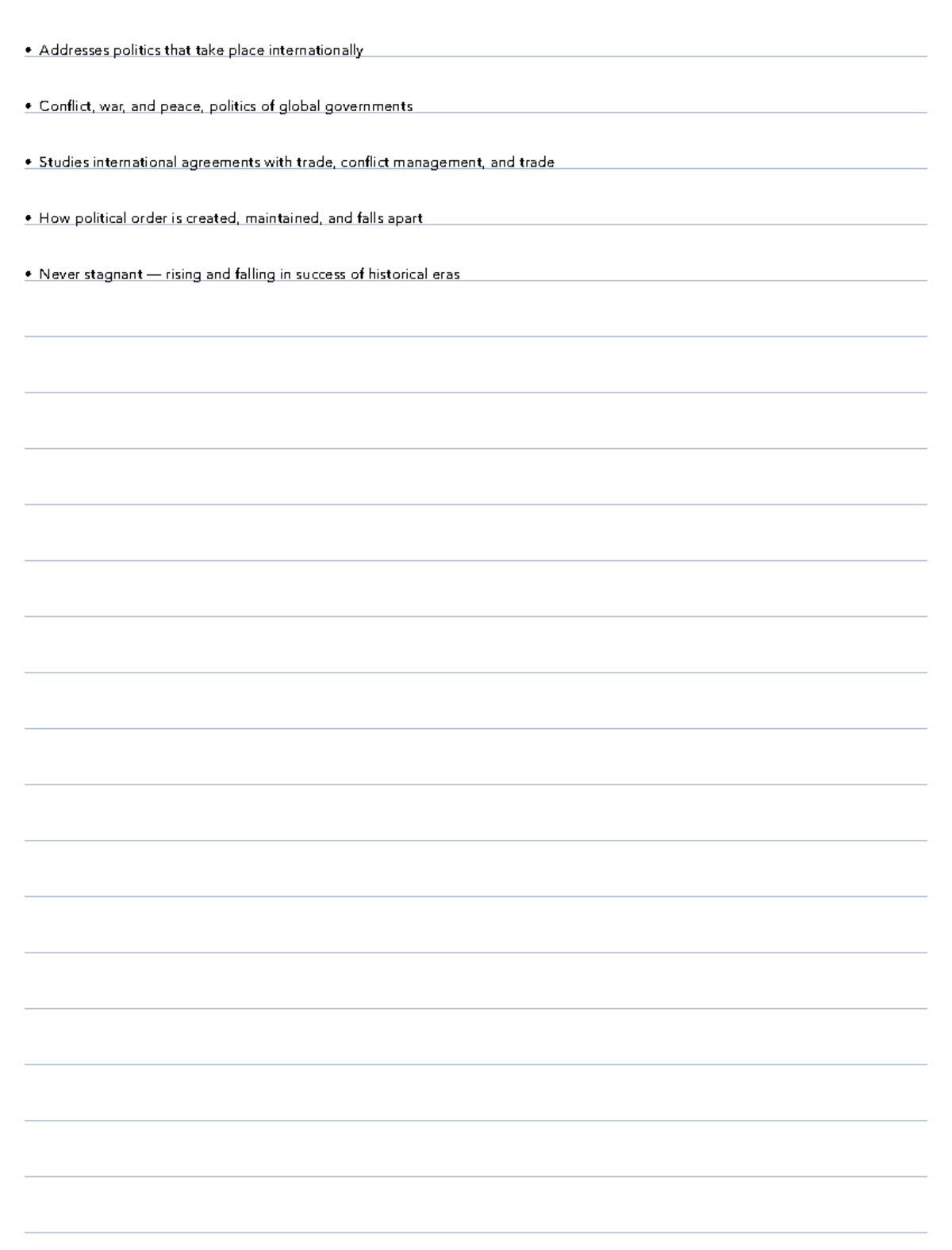 International Politics: Conflict, Agreements, and Political Orders ...
