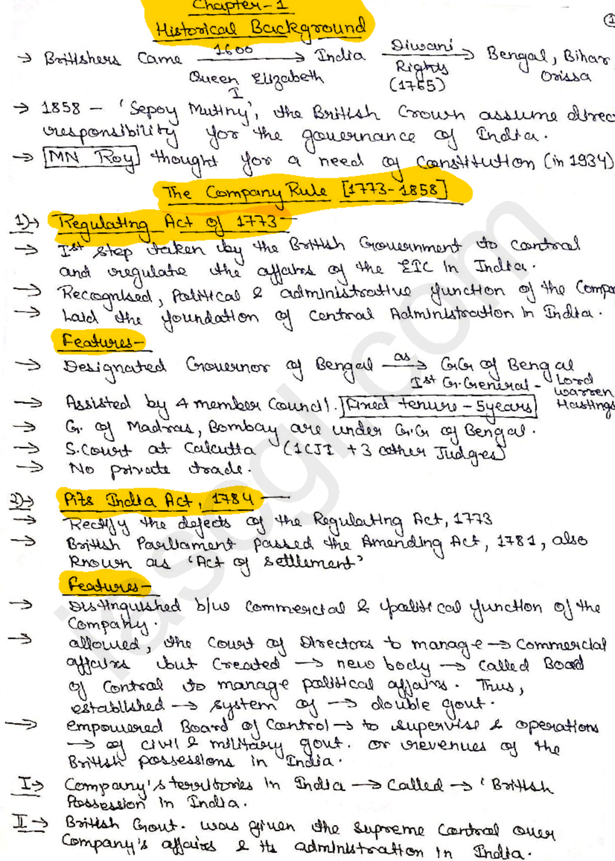 Polity & Governance Handwritten Notes - M. Laxmikant - Document Preview