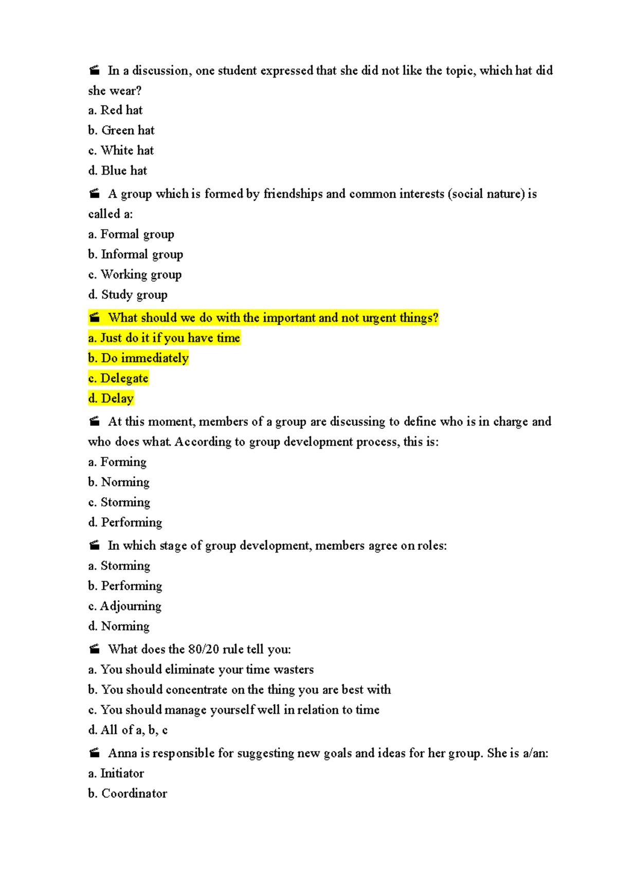 Skill Development Final Exam Questions (Course Code: TBD) - Studocu