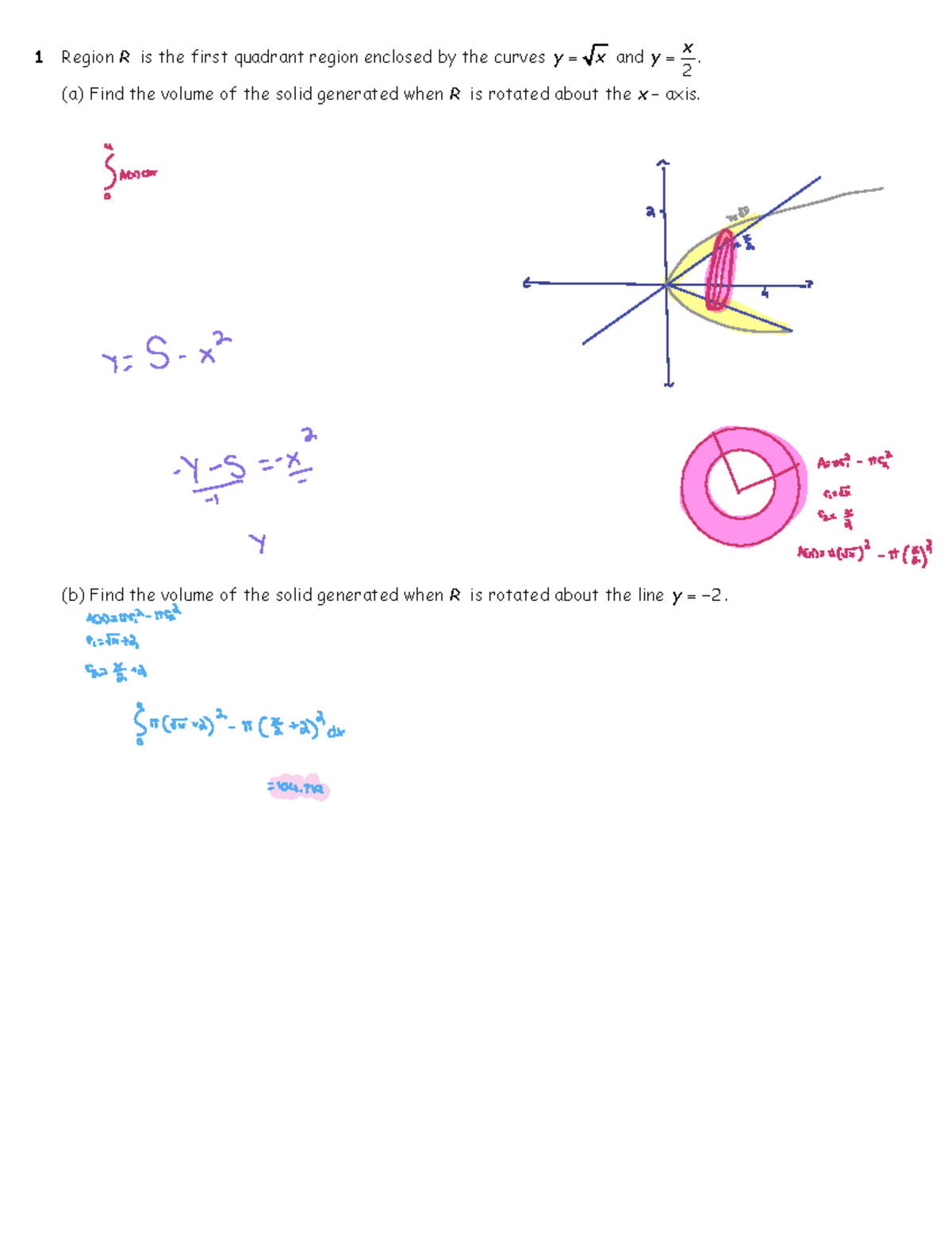 5.08 Volumes by Revolution: Solids Generated by Rotation - Studocu