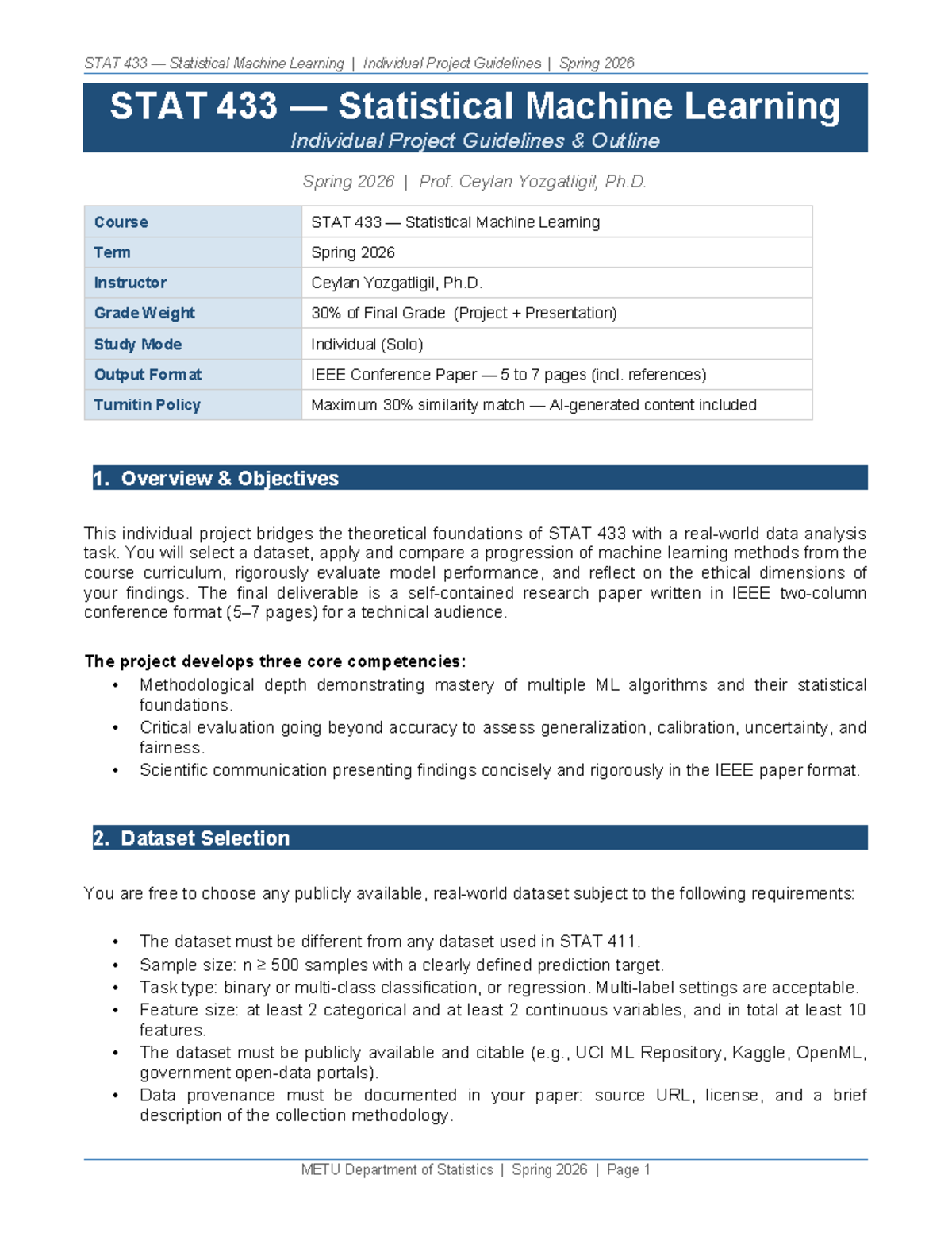 STAT 433 Spring 2026 Statistical Machine Learning Project Guidelines ...