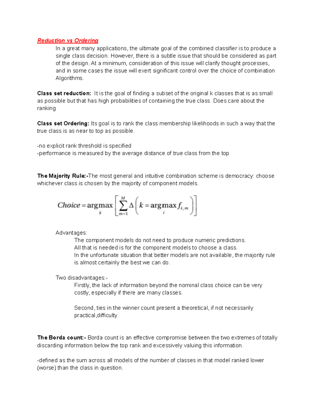 Unit 4 - Concepts of Class Set Reduction and Ordering in Classifiers ...