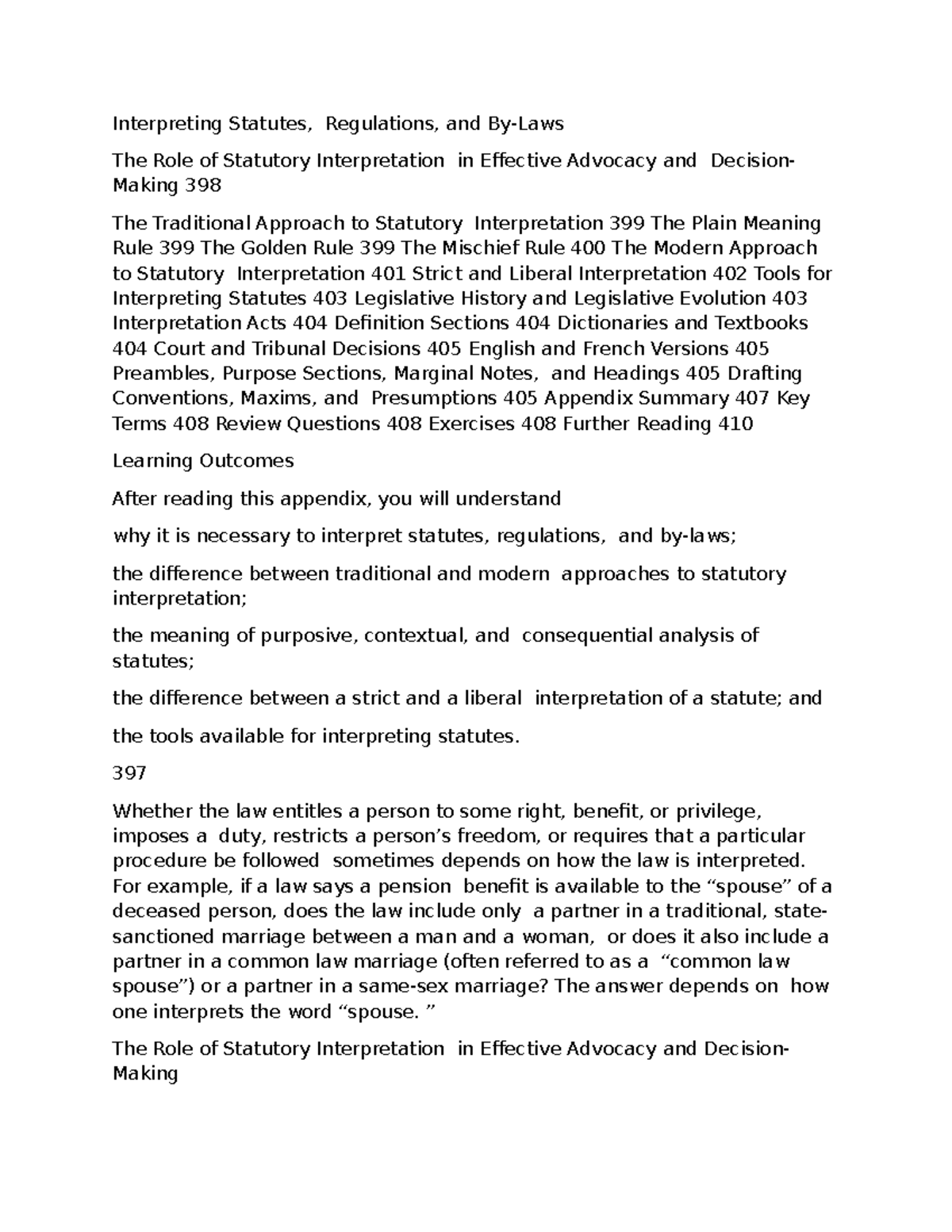 Statutory Interpretation: Approaches & Tools for Effective Advocacy 398 ...