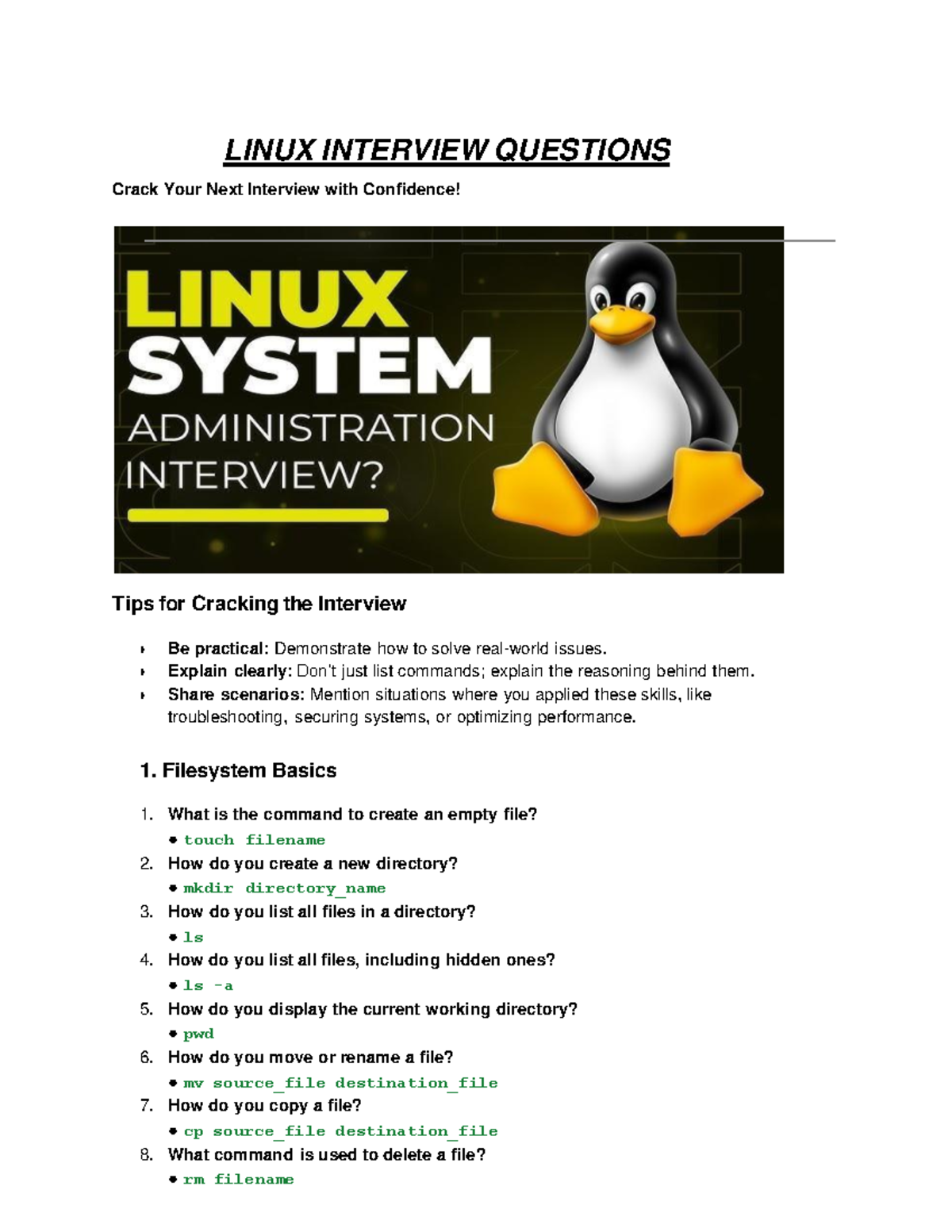 200 Linux Question's - Hitachi - LINUX INTERVIEW QUESTIONS Crack Your ...