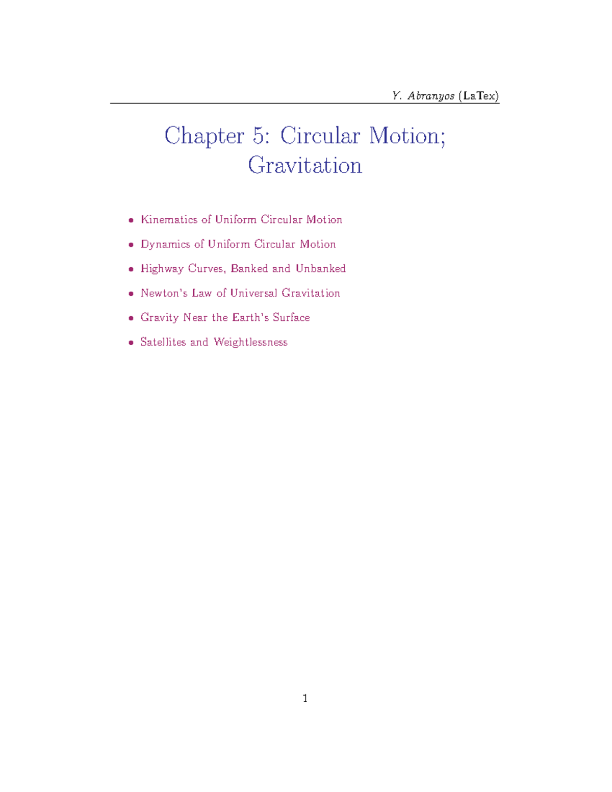 Chapter 5: Circular Motion & Gravitation Lecture Notes (PHYS 101) - Studocu