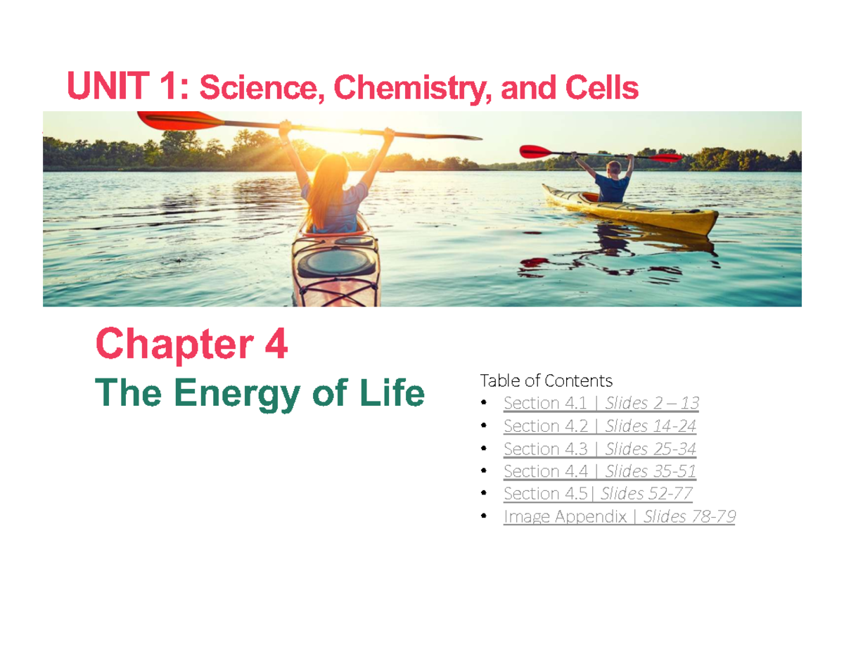 Chapter 4: The Energy of Life - Lecture Slides (BIO101) - Studocu