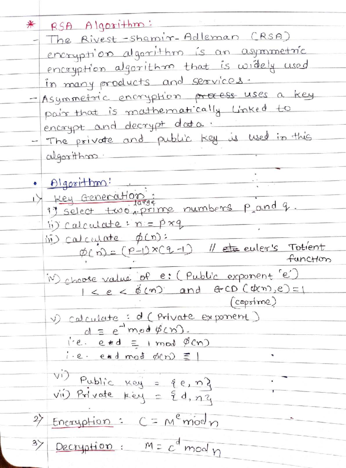 RSA Algorithm - CS 101: Overview and Key Concepts - Studocu