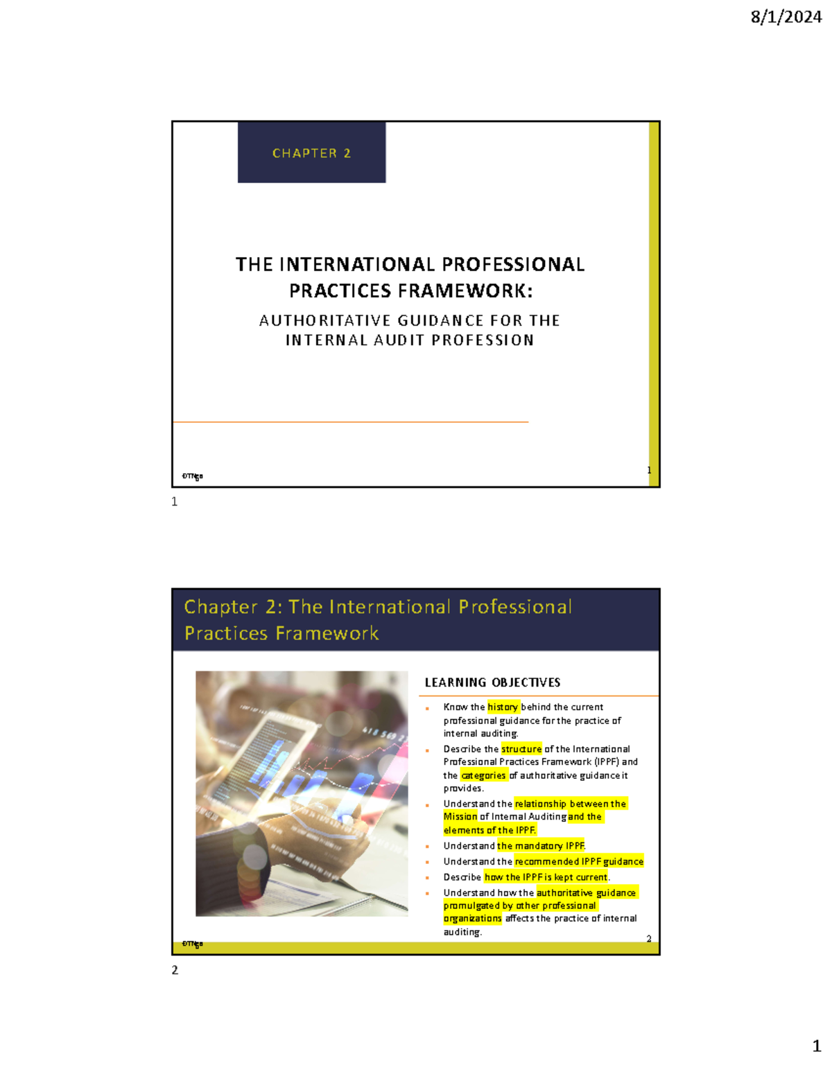 Slides - Chapter 2: The International Professional Practices Framework ...