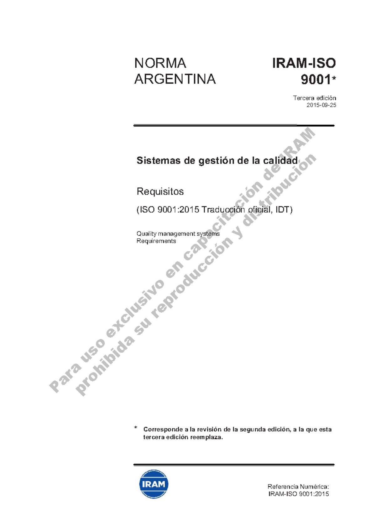Norma ISO 9001:2015 - Requisitos de Sistemas de Gestión de Calidad ...