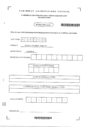 CSEC English B Jan 2019 Paper 01 Exam Instructions and Sample Items ...