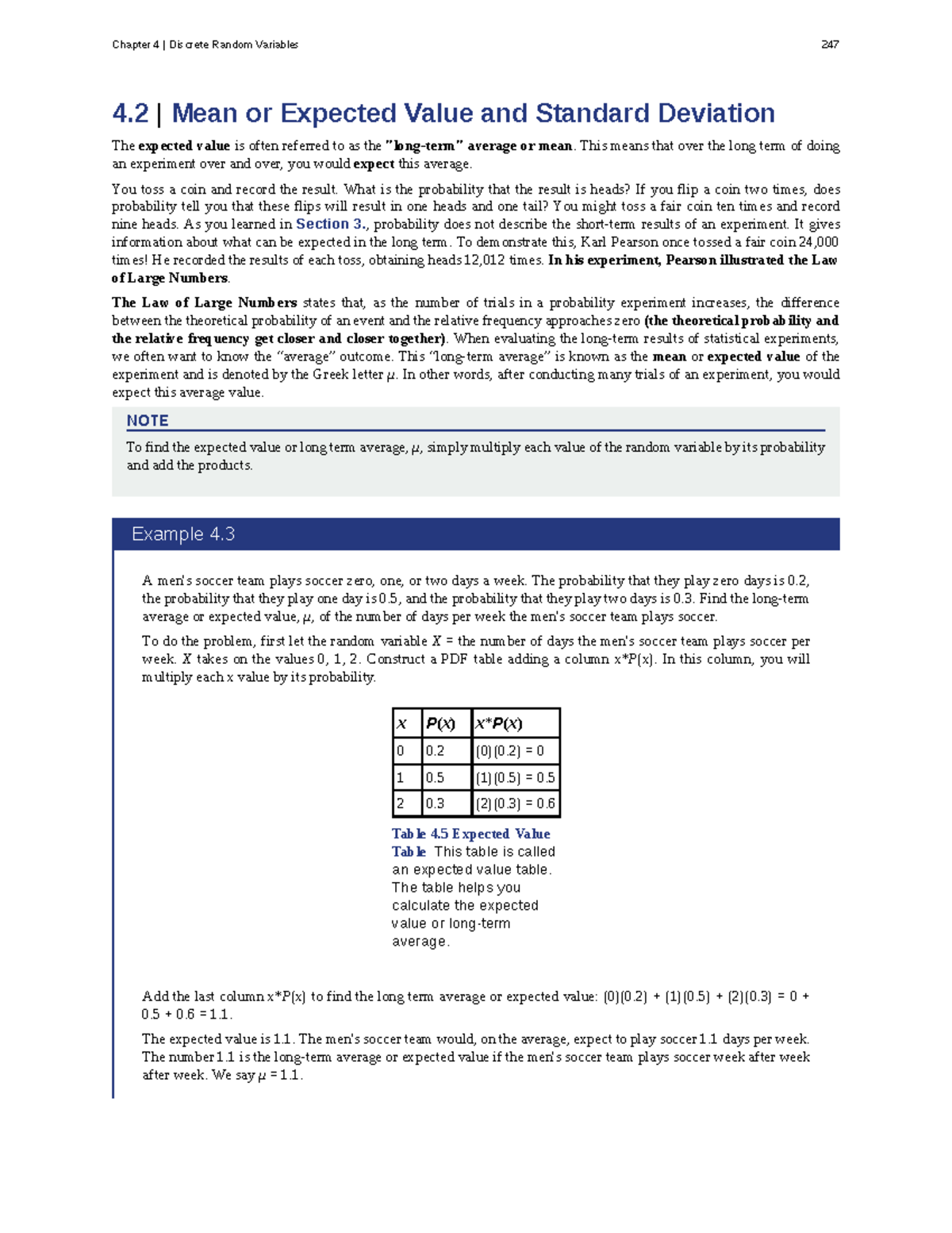 Chapter 4: Discrete Random Variables - Expected Value & Std Dev - Studocu