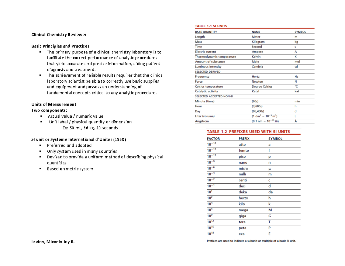 Clinical Chemistry Review: Key Concepts and Techniques for Lab Work ...