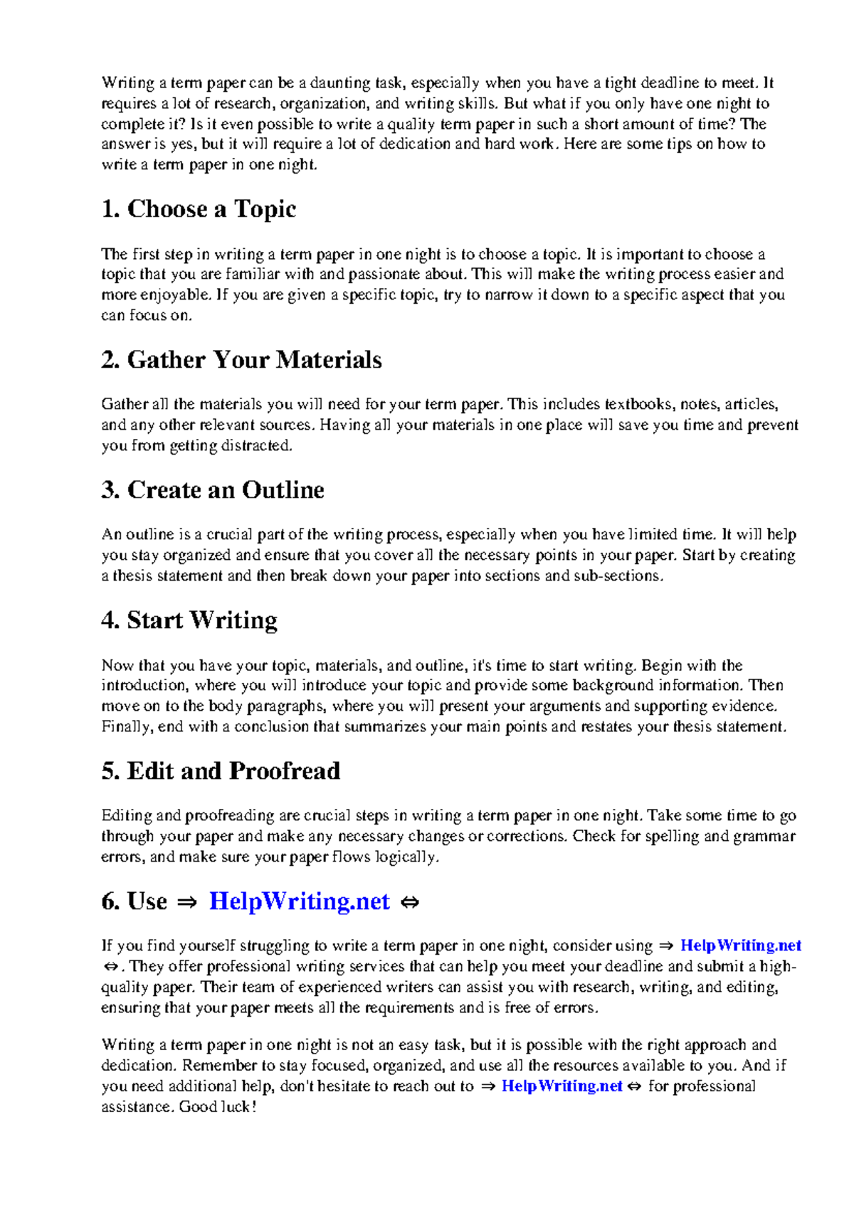 How to do a term paper in one night - Writing a term paper can be a ...