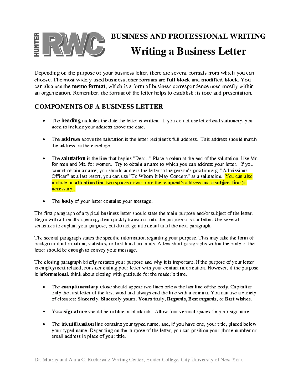 BUS 101: Business Letter Styles - Key Expressions and Usage Guide - Studocu