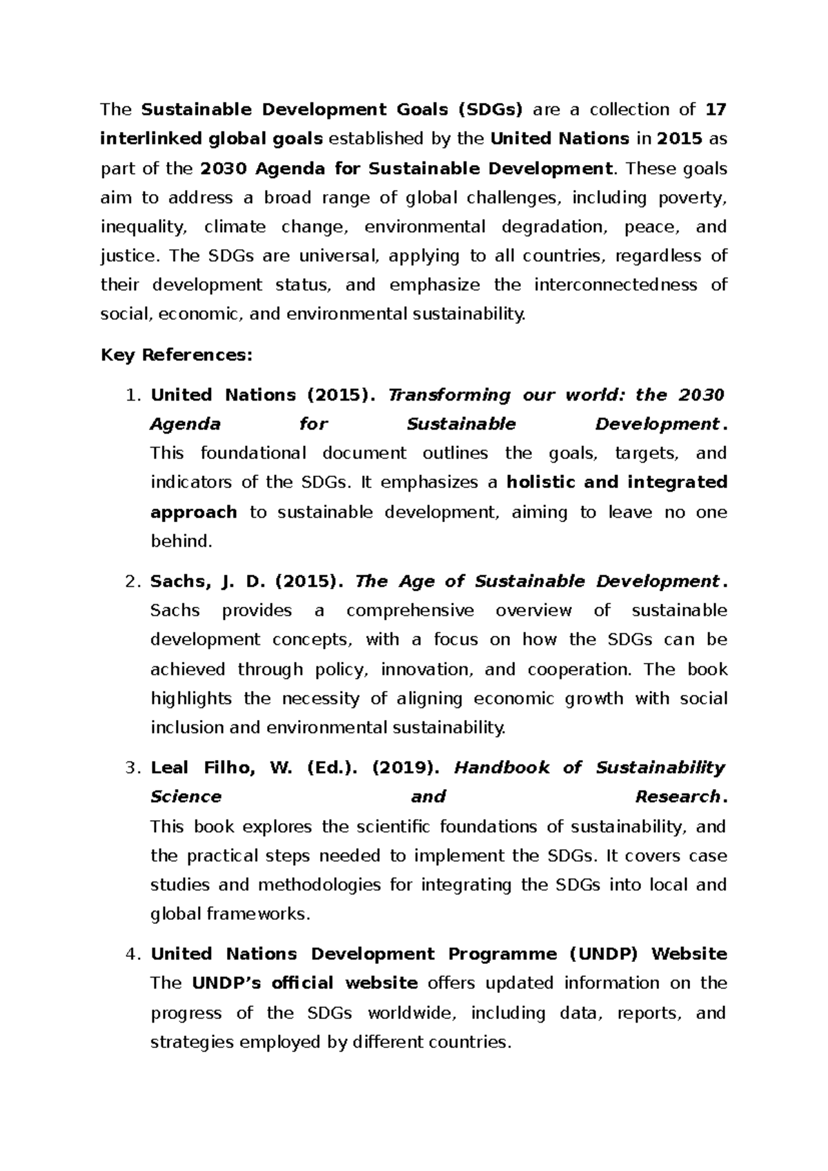 Sustainable Development Goals (SDGs): A Comprehensive Overview - Studocu
