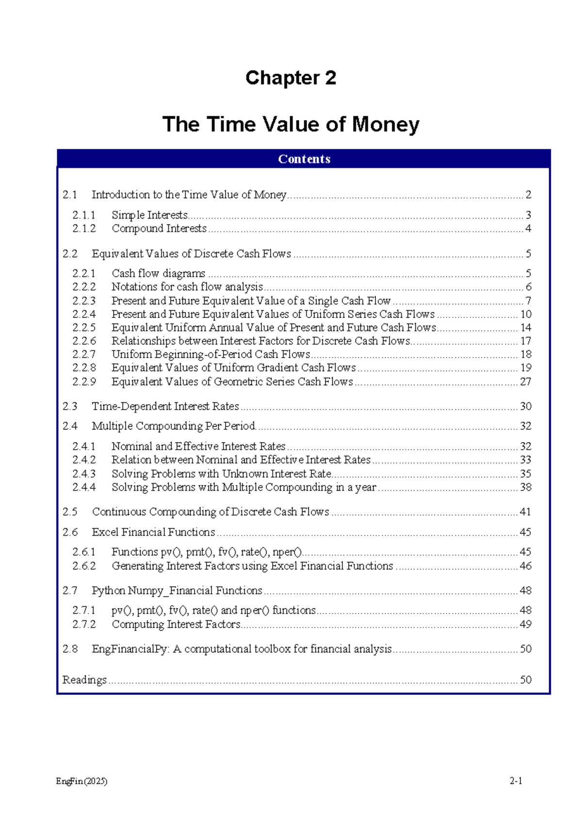 Chapter 2: The Time Value of Money - EngFin (2025) Notes - Studocu