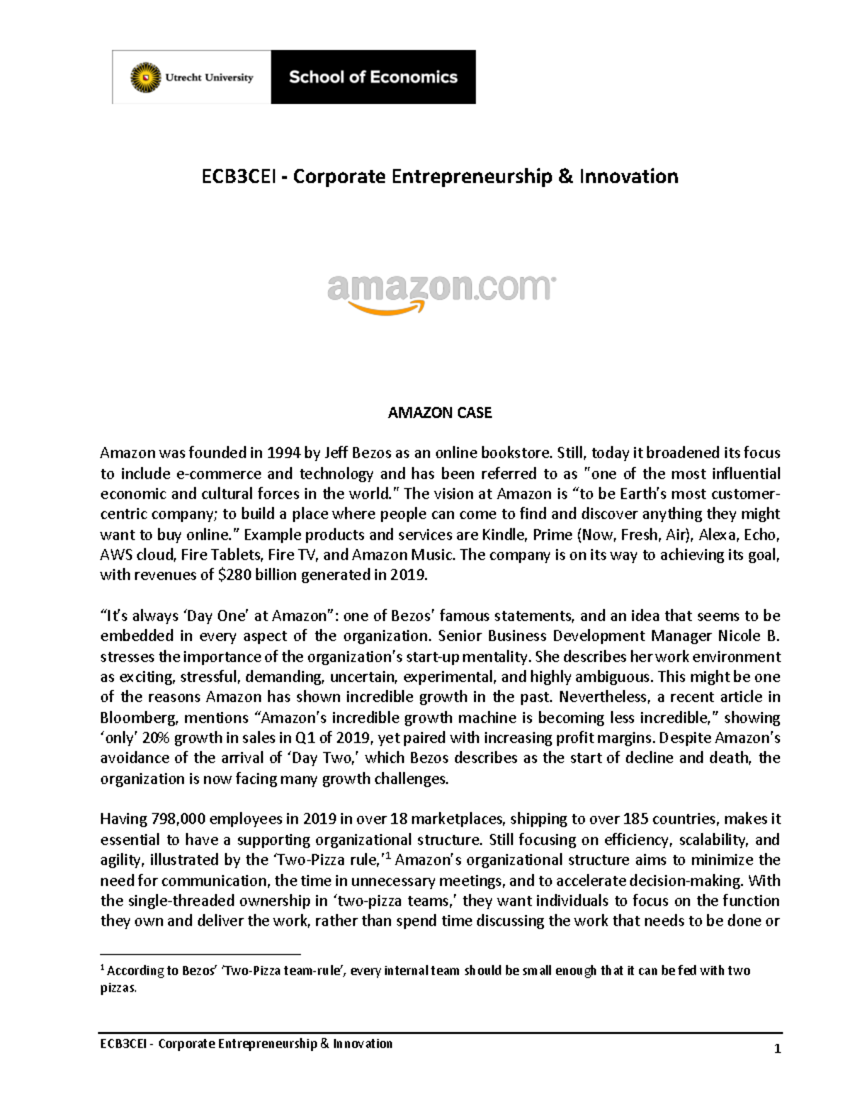 ECB3CEI - Amazon Case Study on Corporate Entrepreneurship & Innovation ...