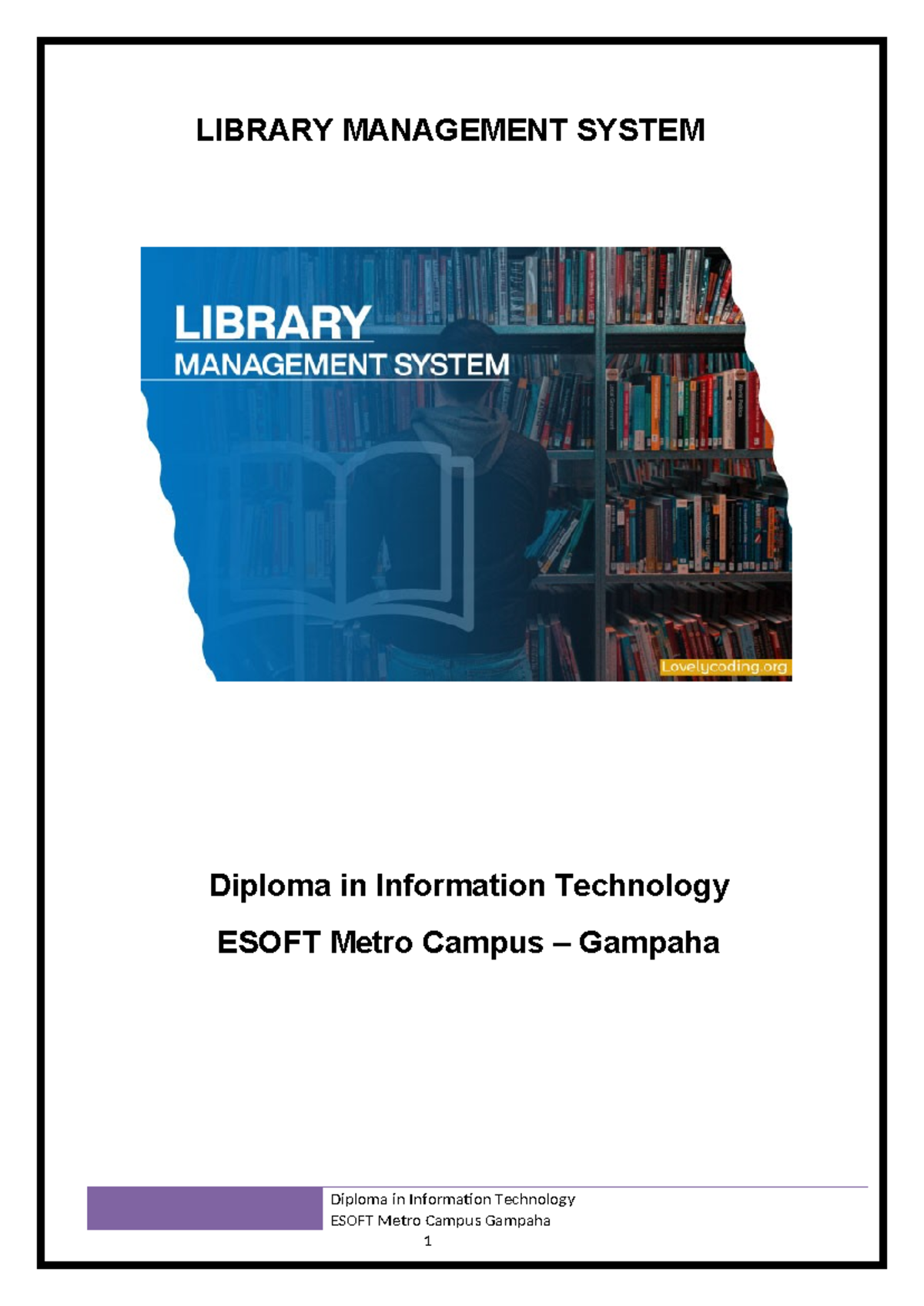 Library Management System Project Report - DITEC Batch 194 - Studocu