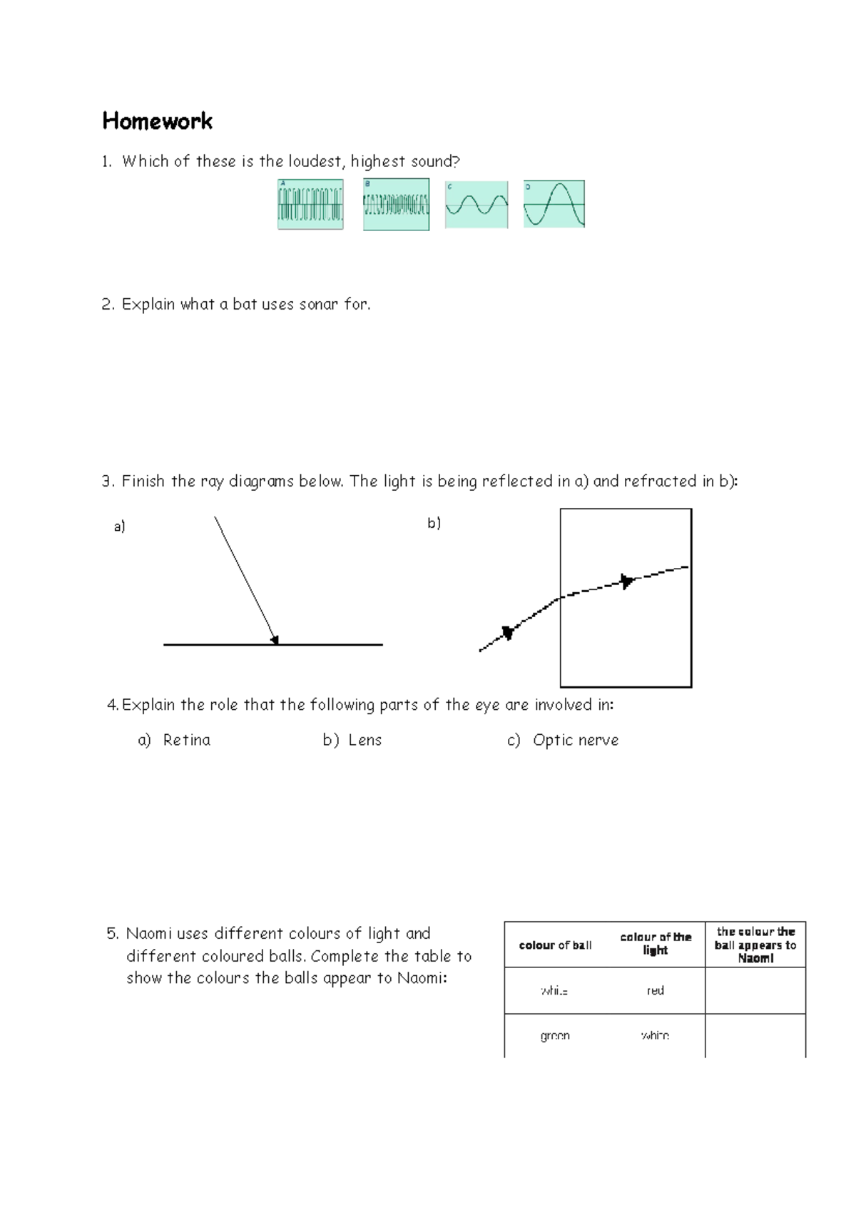 Homework+1 - Homework - Homework 1. Which of these is the loudest ...