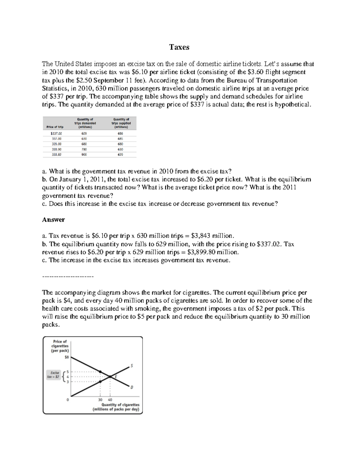 Exercises on Taxes, Public Goods, and Externalities (ECO 101) - Studocu