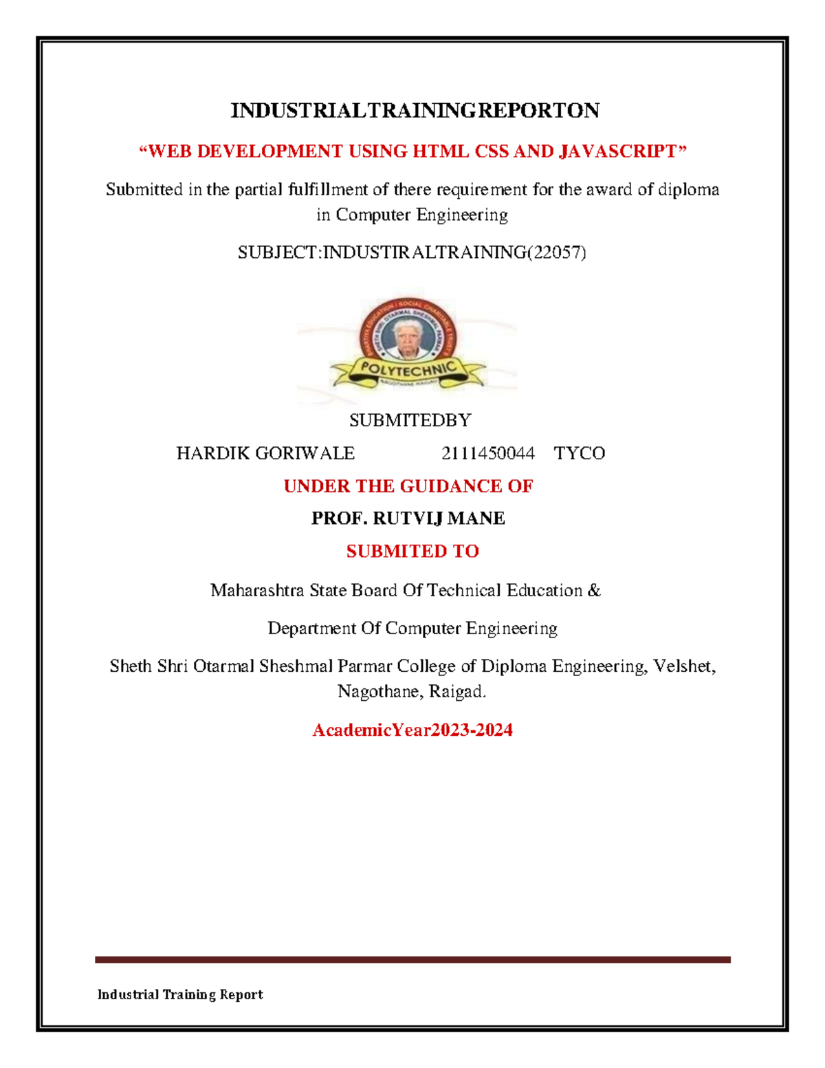 DOC-20230808-WA0001 - INDUSTRIALTRAININGREPORTON “WEB DEVELOPMENT USING ...