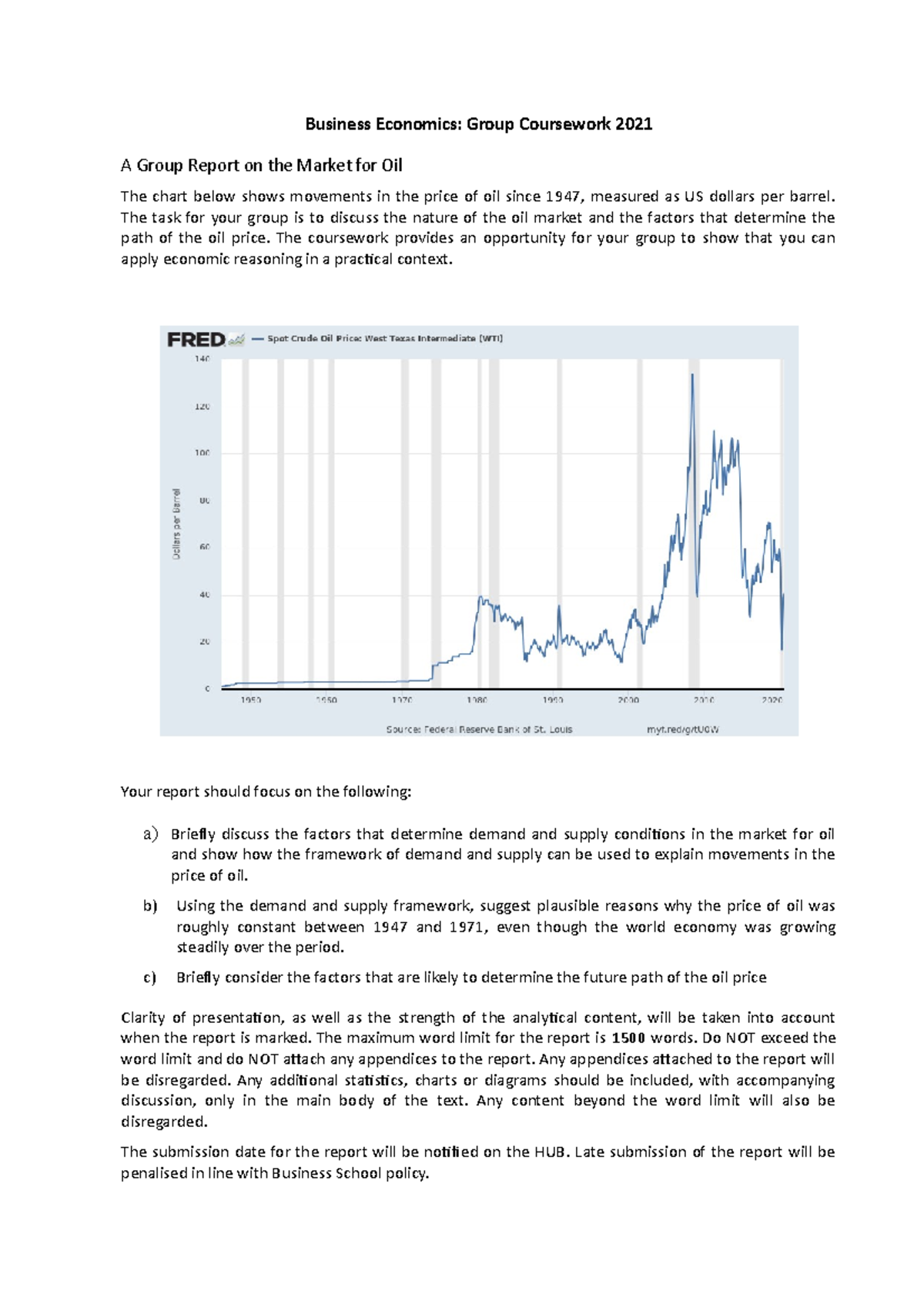 Business Economics Coursework 2021 - Business Economics: Group ...