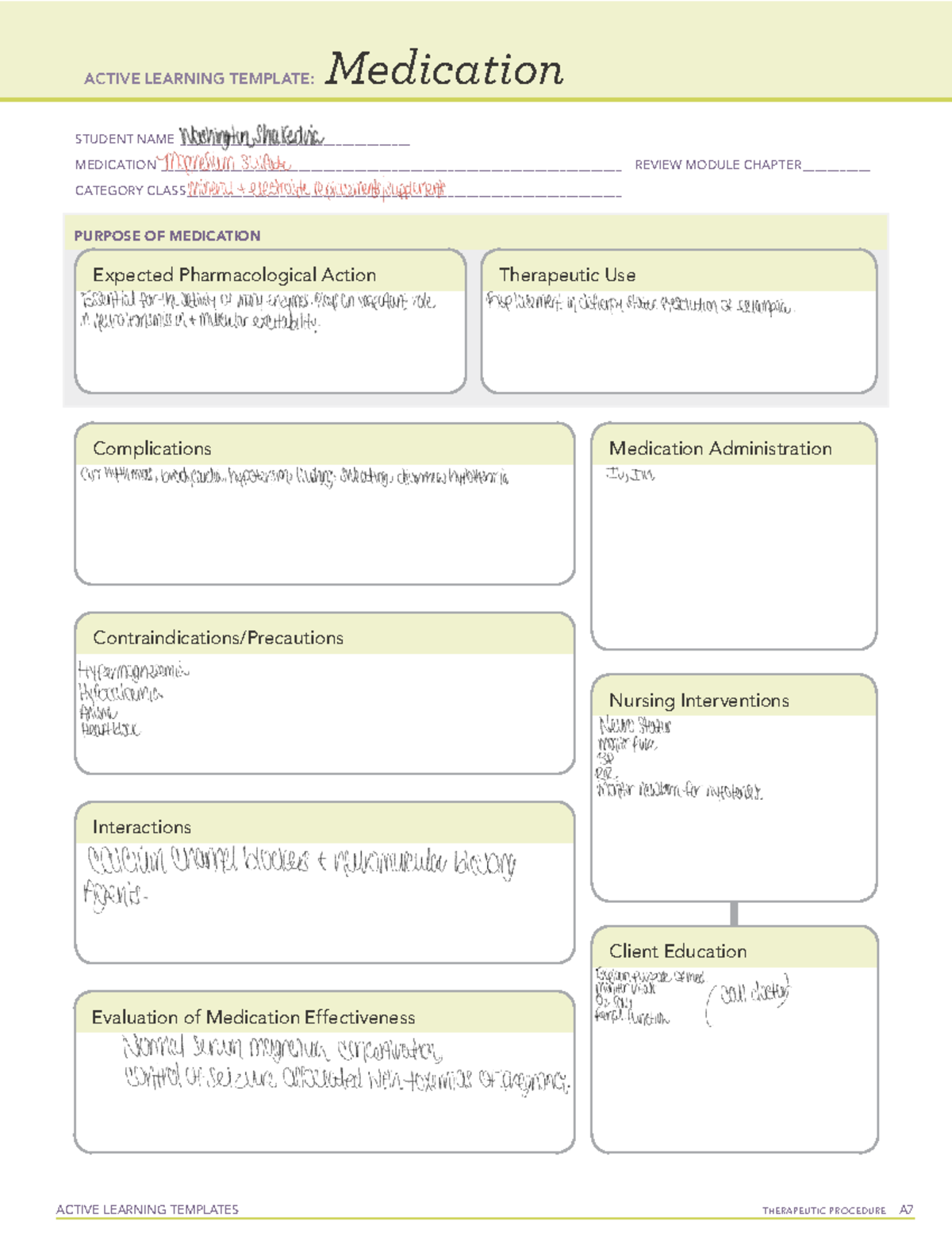 Drugs - Pharm - STUDENT NAME ...