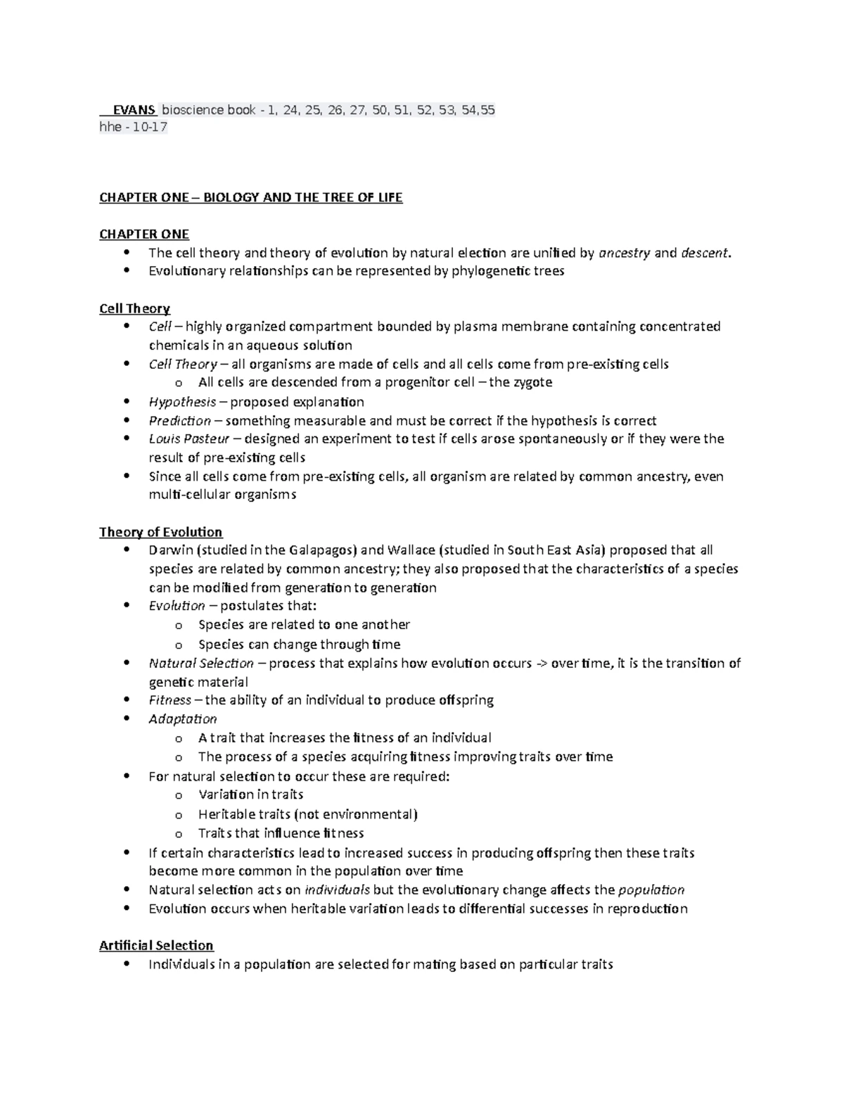 Bio 1M: Human Evolution - Chapter 23 Overview and Key Concepts - Studocu