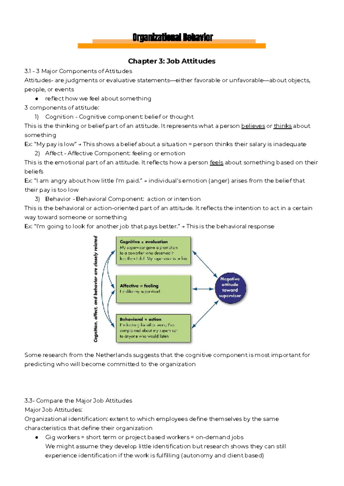 Chapter 3: Major Components of Organizational Behavior - Midterm Notes ...
