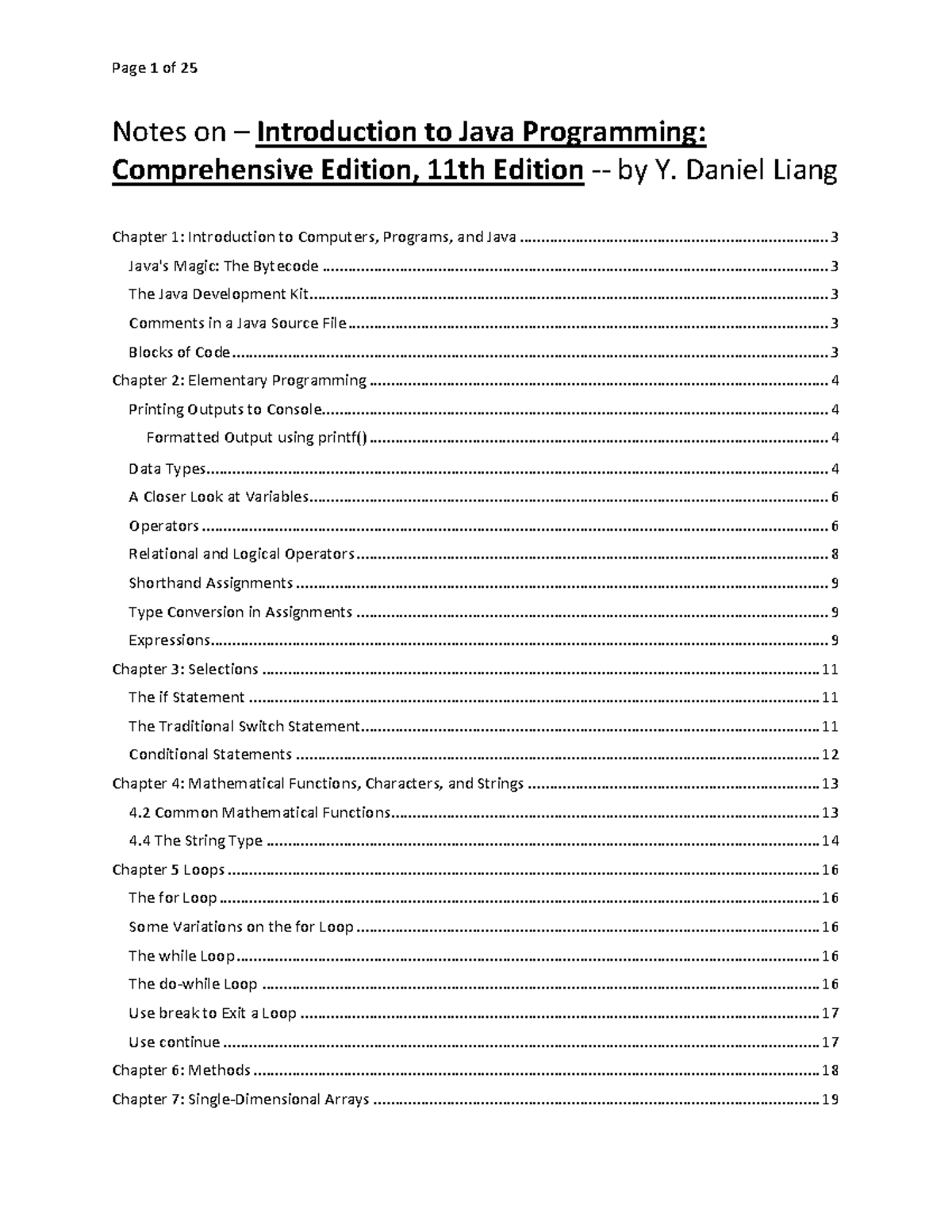 Java Programming Notes: Comprehensive Guide (Course Code: 672525258 ...