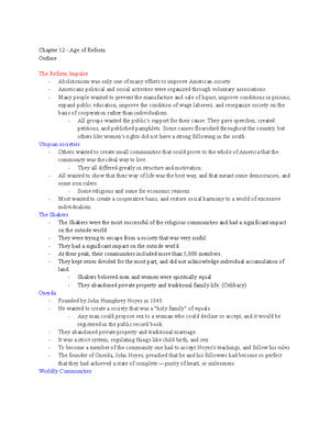 Apush Chapter 15 Outline - Chapter 15 Outline : “What is Freedom ...
