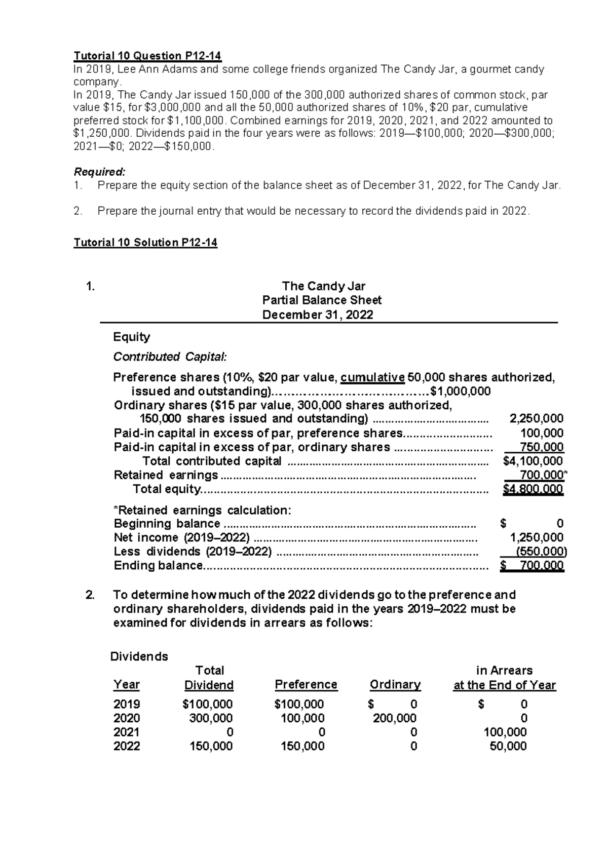 Tutorial 9 Solutions - ACC1701 ACCOUNTING FOR DECISION MAKERS ...