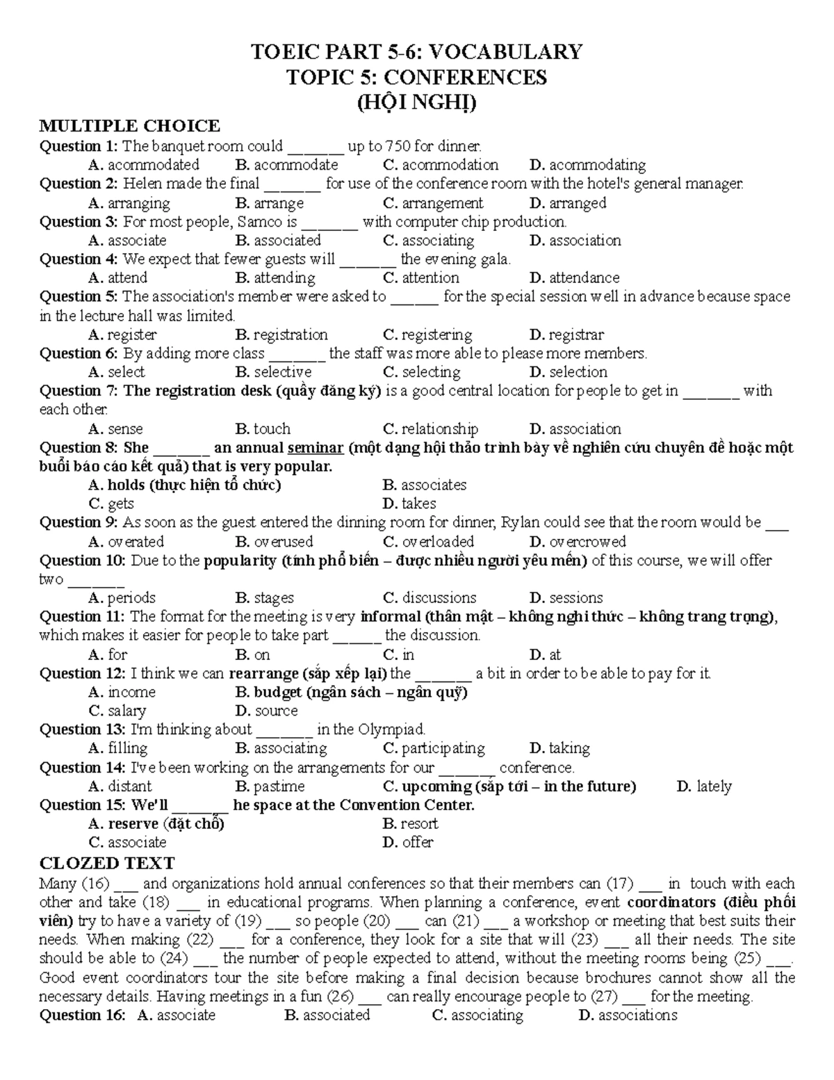 TOEIC Listening & Reading Test Examinee Handbook: Sample Questions ...