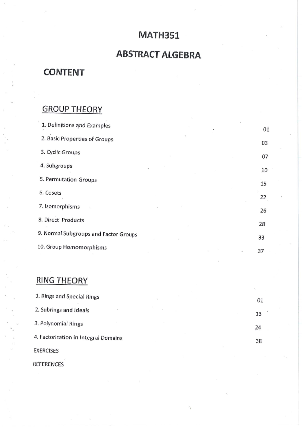 SMTB031 Study guide - Summary Abstract algebra - smtb 031 - Studocu