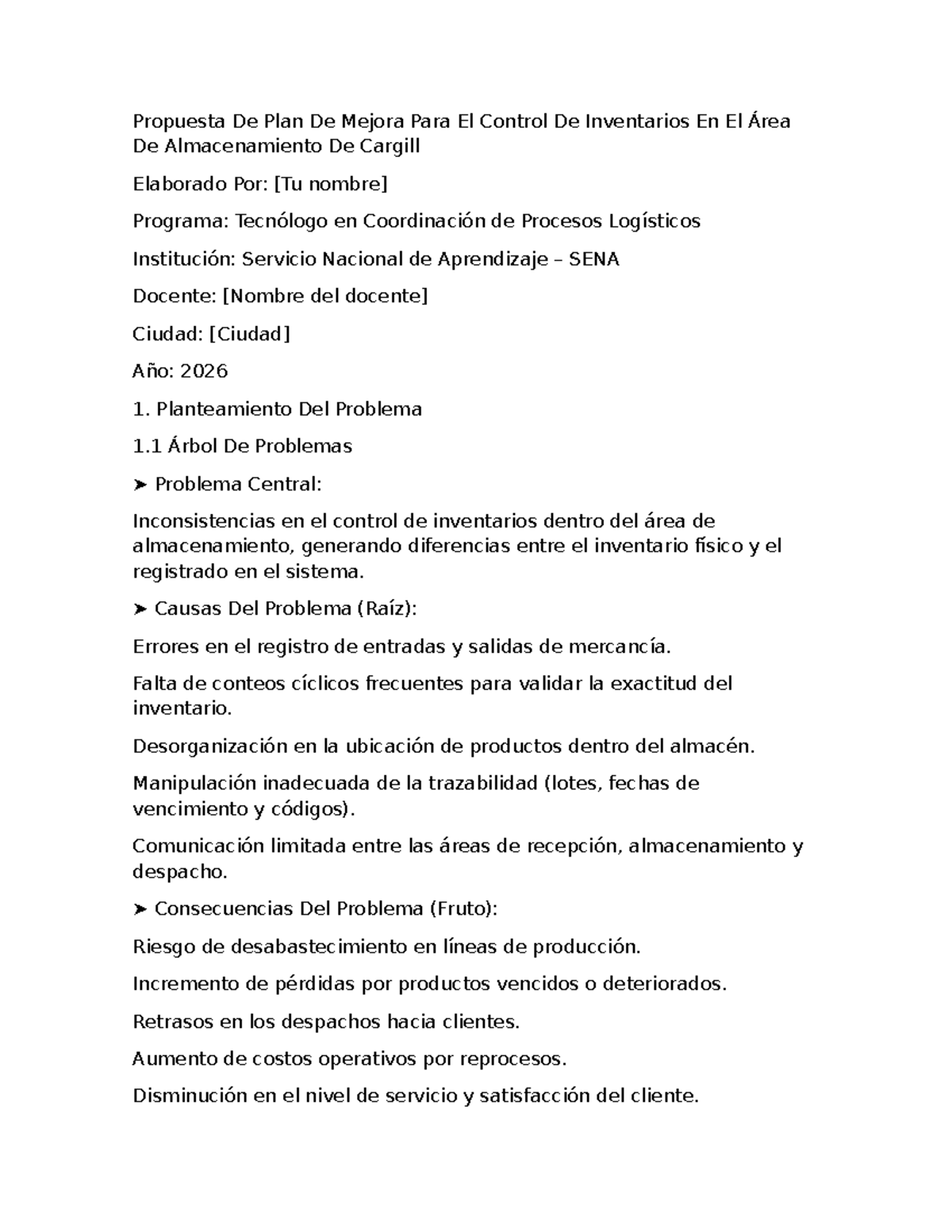 Propuesta de Mejora para el Control de Inventarios en Cargill ...