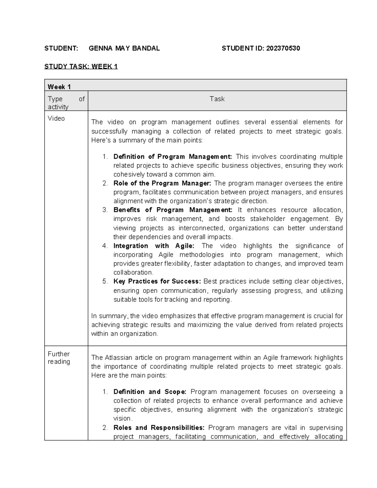 WEEK 1 - Self Study Task: Evaluating Learning Practices - Genna Bandal ...