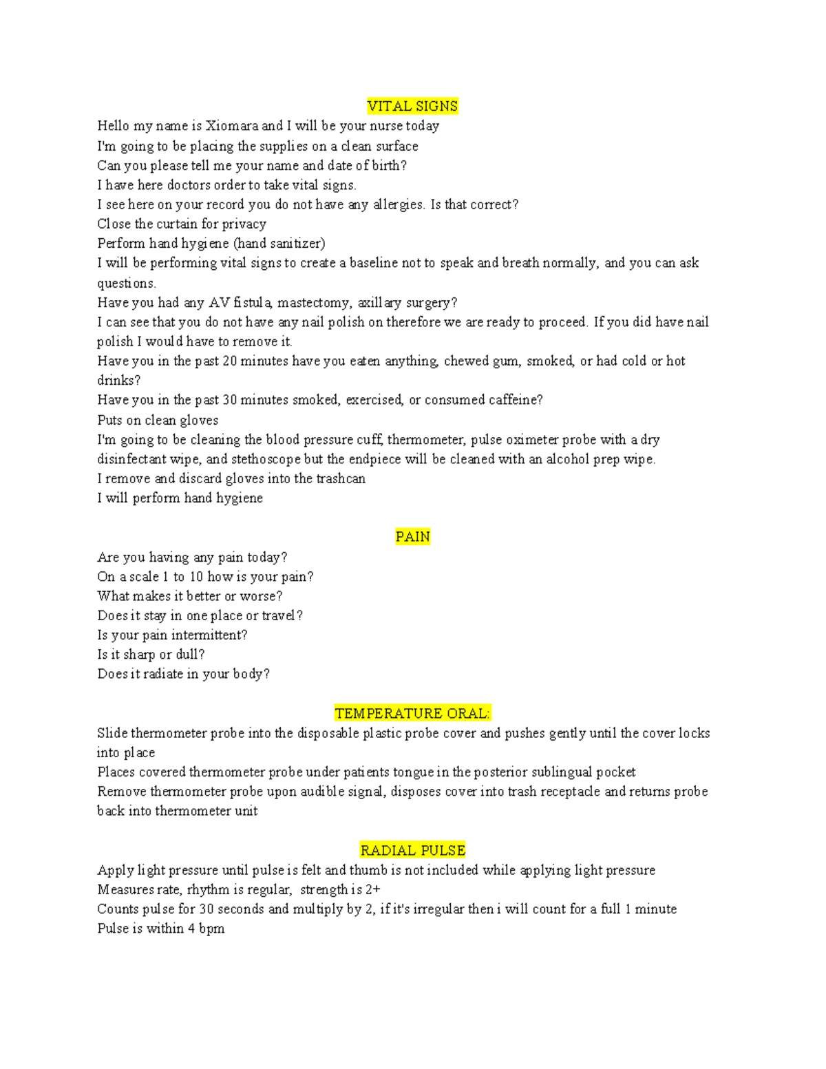 Wound Care Script: Patient Interaction & Assessment Guide - Studocu