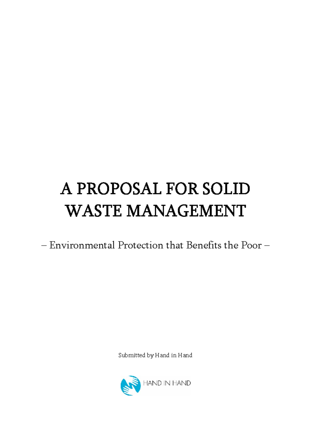 Proposal for SWM in Kancheepuram, TN - Final Project Document - Studocu