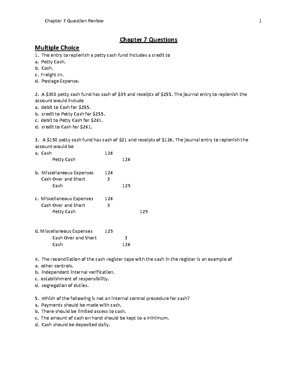 ACC Ch7 Practice MC - Chapter 7 MC & SA Questions with Solutions - Studocu