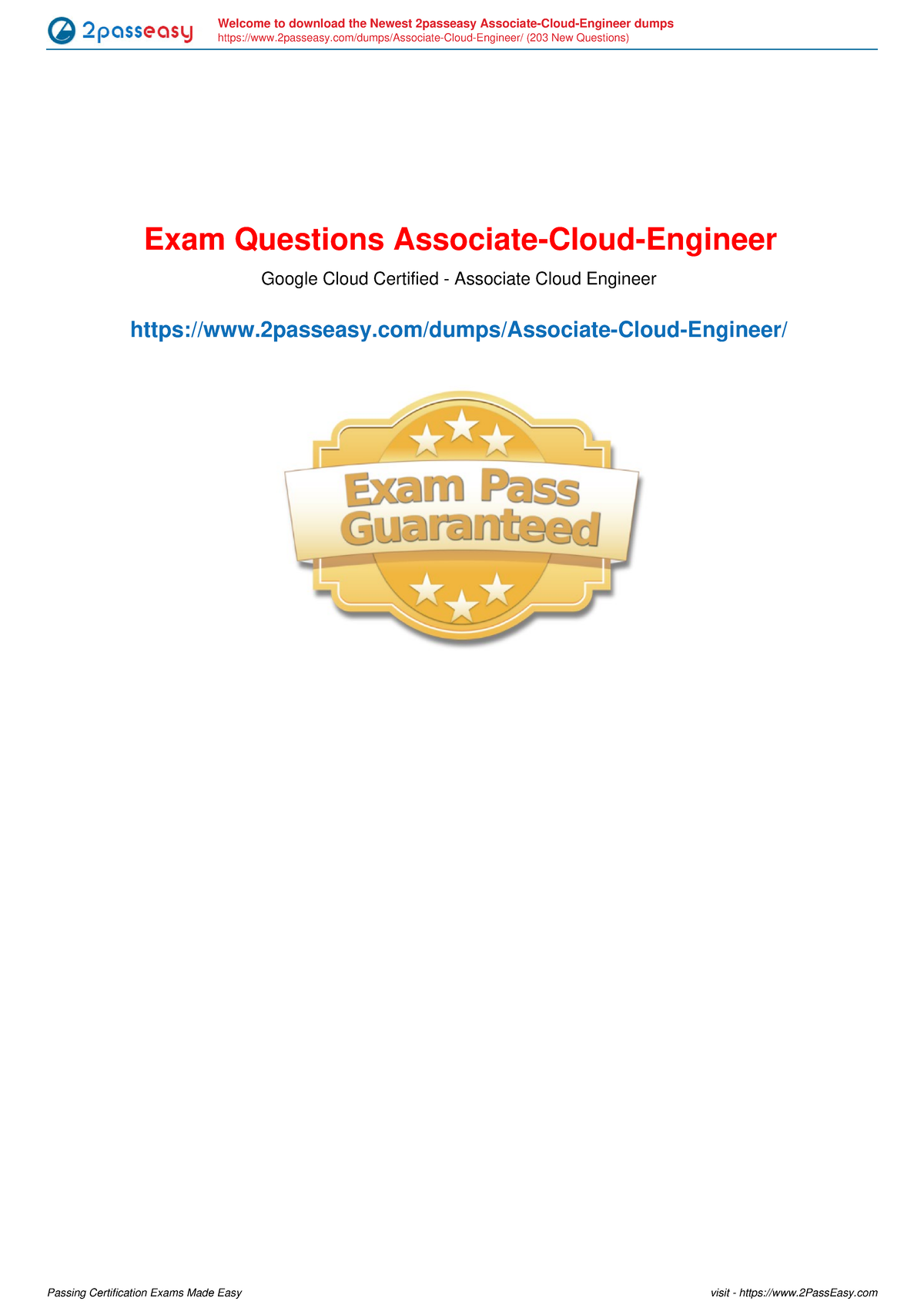 Google Cloud Certified - Associate Cloud Engineer Exam Questions ...