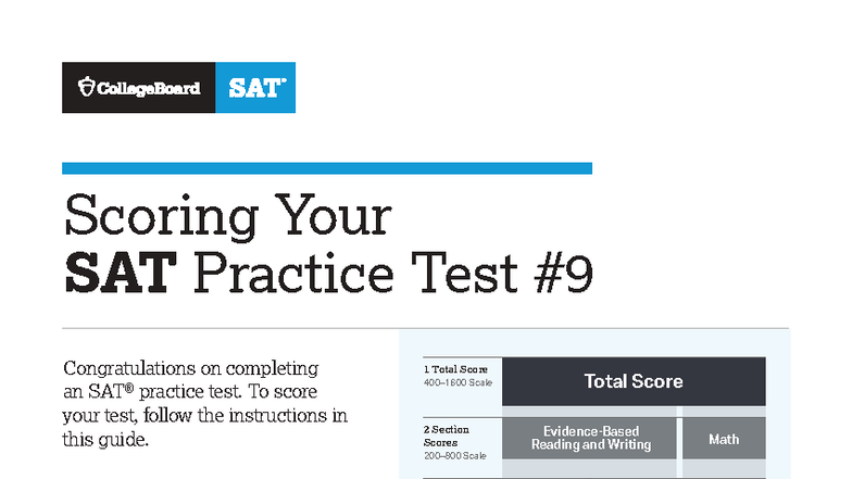 SAT Practice Test Scoring Guide: Step-by-Step Instructions - Studocu