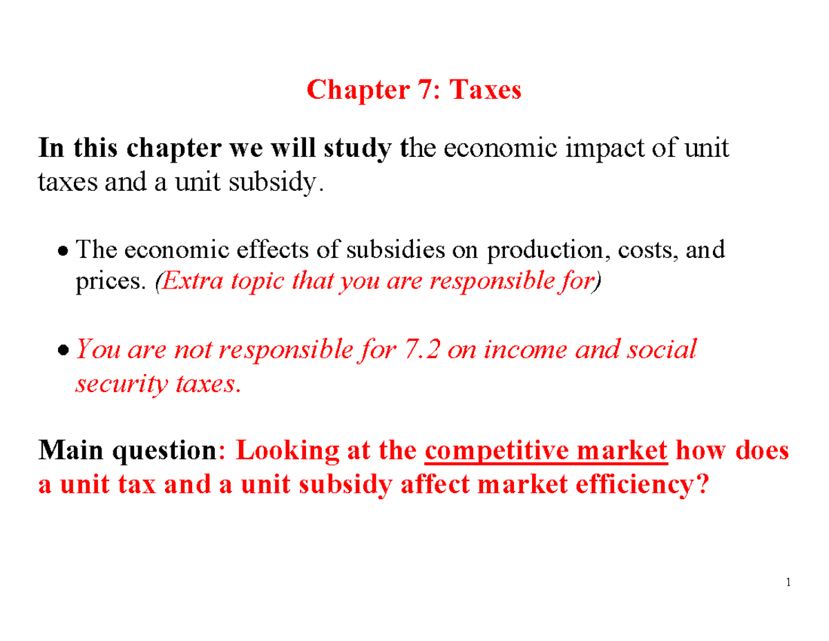 Chapter 7: Economic Impact of Taxes and Subsidies (Student 7.1-7) - Studocu