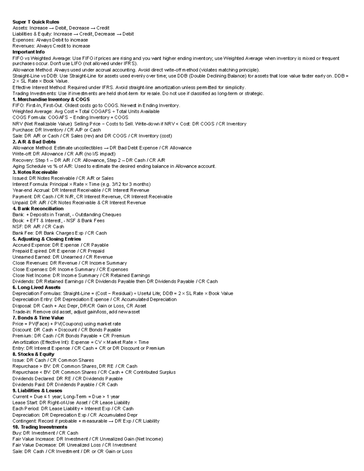 Finalcs - Cheat Sheet for Final Exam on Accounting Principles - Studocu