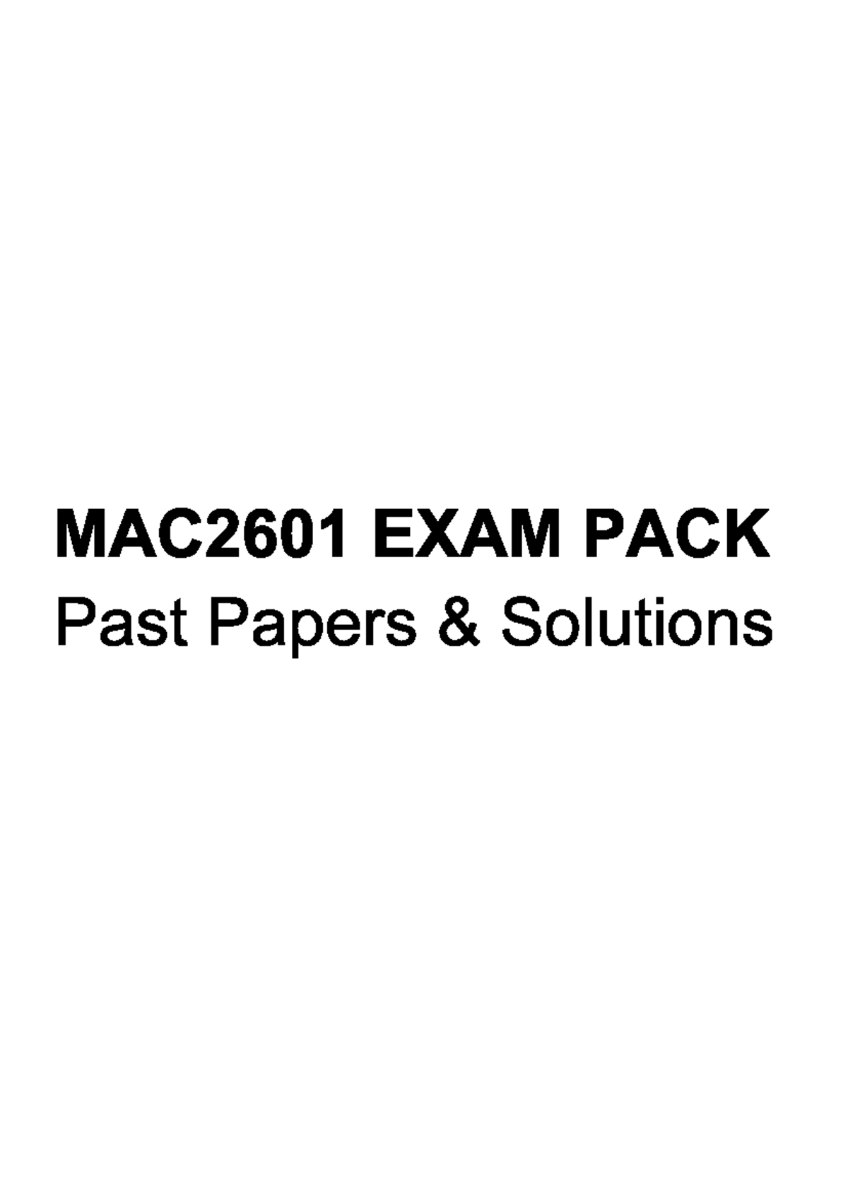 Exam Pack - Practice Papers for Upcoming Assessments - Studocu