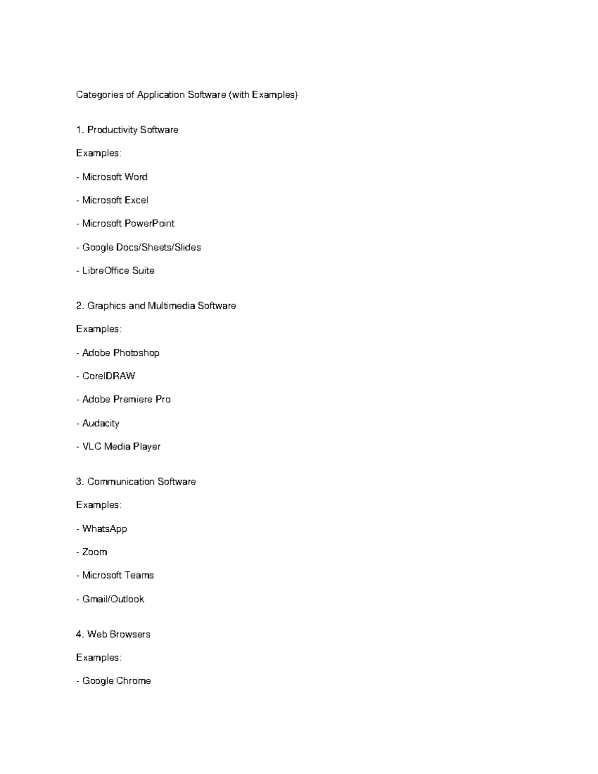 Categories of Application Software: Examples & Types - Studocu