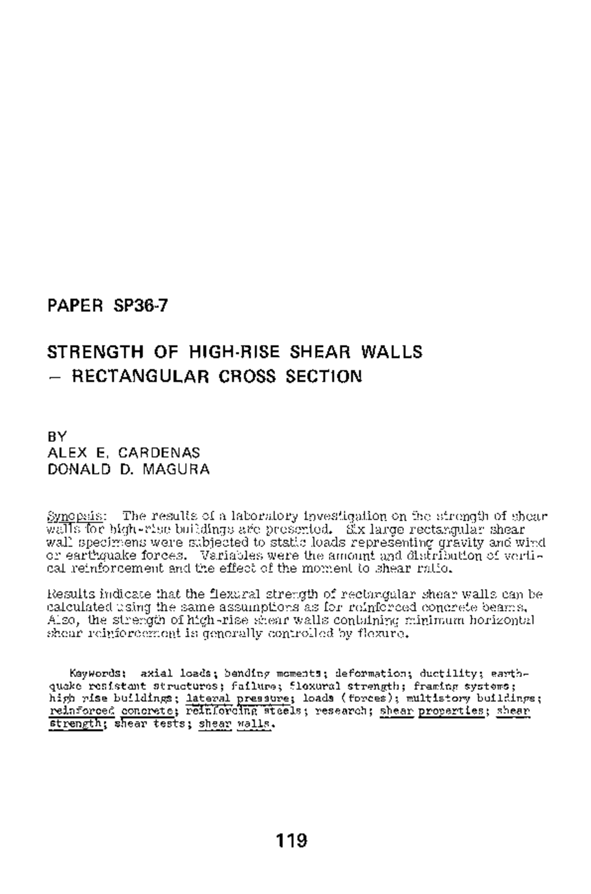 PAPER ON SHEAR WALL STRENGTH IN RECTANGULAR SECTIONS (CIV 101) - Studocu